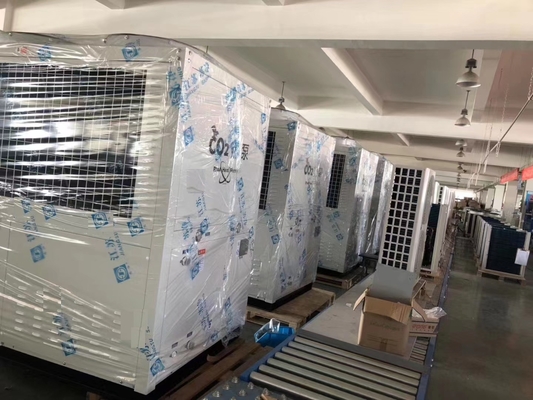 CO2 R744 مصدر الهواء مصدر المياه مضخة الحرارة 37kw التجارية للمياه الساخنة