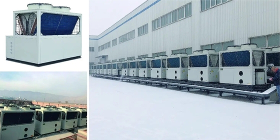 160Kw CO2 مصدر المياه مضخة حرارية لتدفئة جامعة المدرسة والماء الساخن